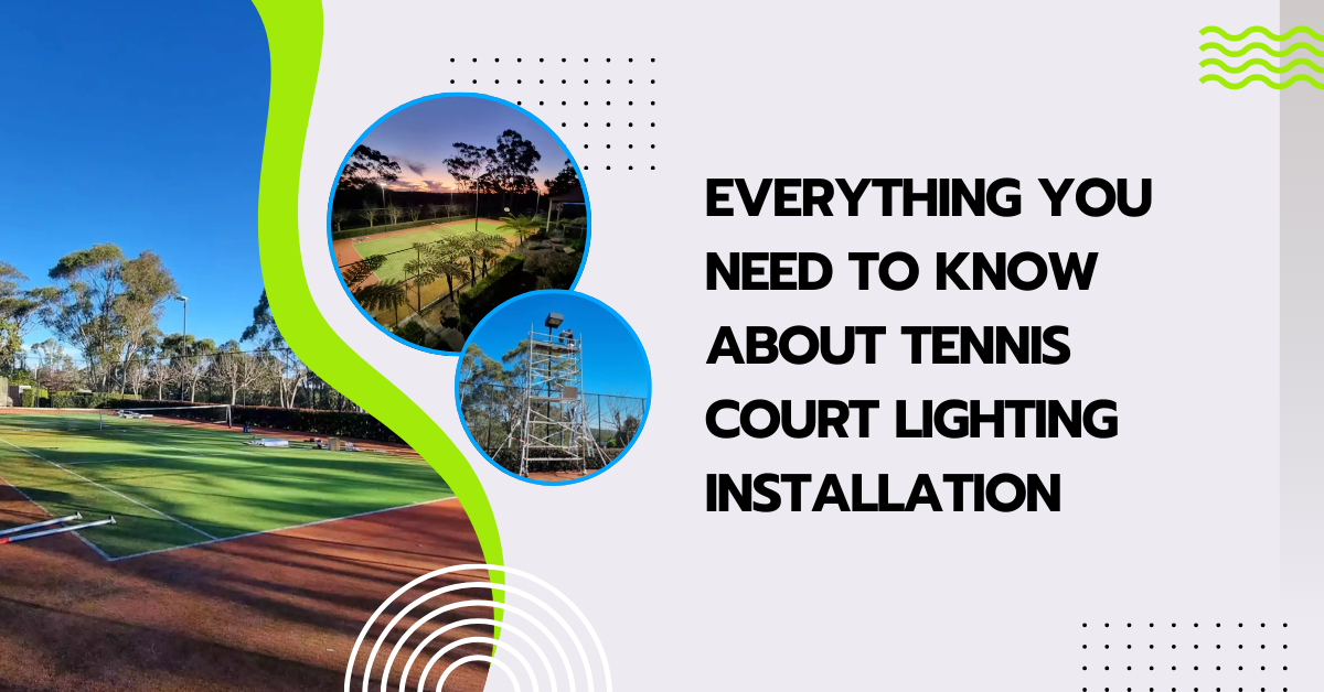 tennis court lighting installation